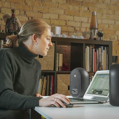JBL Professional 1 Series 104-Bt Bluetooth Multimedia Corded Electric Desktop speakers image 7
