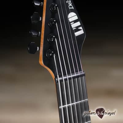 ESP LTD TE-1007 Baritone Swamp Ash Guitar – Black Blast image 5