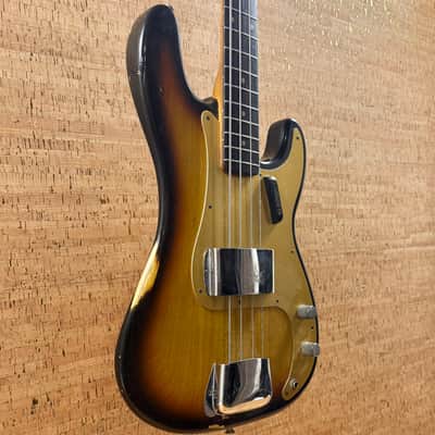 Fender Precision Bass Gold Guard 1959 - Sunburst Ash Body Lightweight image 2