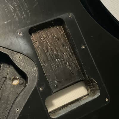 1990 Korean Ibanez EX 140 Series Black Basswood Guitar Body 2 Post Tremolo Ready image 13