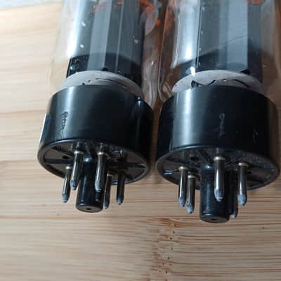 Very rare SYLVANIA 6L6GC 6L6-GC 6l6 gc matched pair DOUBLE RING GETTER big glass model ! Very strong image 11