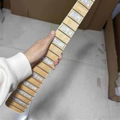 24 inch short scale maple electric guitar neck block inlay 22fret big head Parts image 4