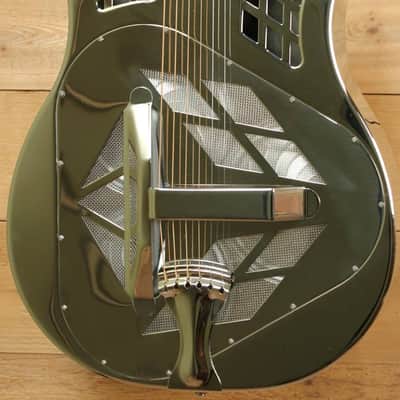 National Reso-Phonic Style 1 German Silver Cutaway Tricone 2025 Mirror Nickel image 3
