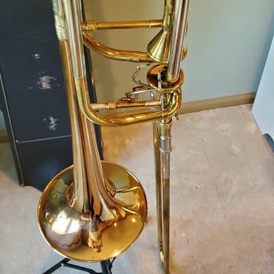 Edwards/Bach/Thayers Dual Independent Valve Bass Trombone 50s - 60s - Yellow Brass image 3