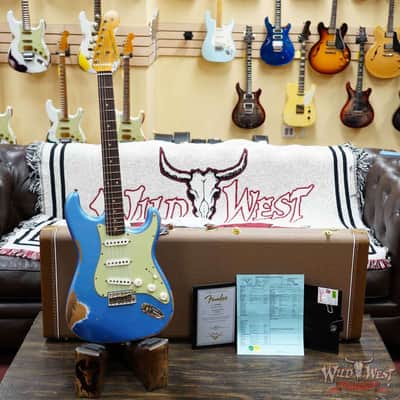 Fender Custom Shop 1962 Stratocaster Hand-Wound Pickups AAA Dark Rosewood Slab Board Heavy Relic Lake Placid Blue 7.90 image 6