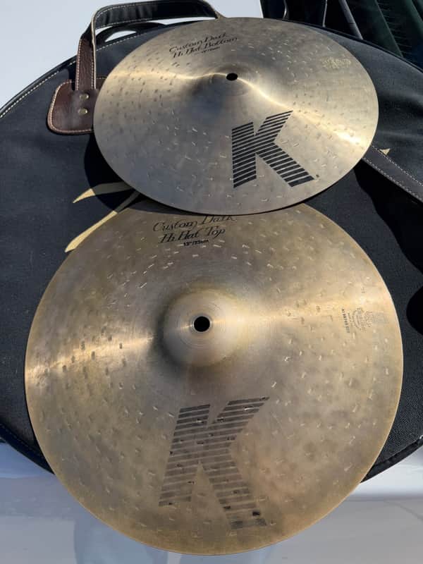 ZILDJIAN K custom dark 13” hi hat cymbals image 1