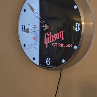 1960's Style Gibson Guitars Dealer Style Light-up Clock Killer Cool Mancave/Garage item image 3