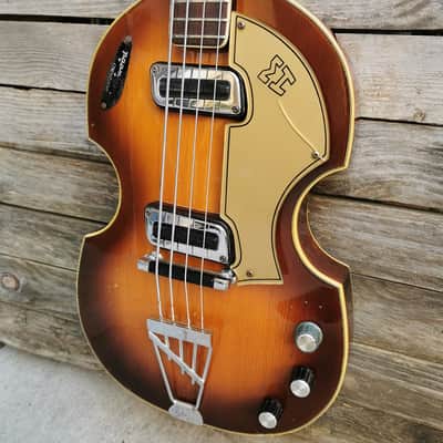 RIF 943 Meazzi Effe Vintage Violin Bass sunburst made in italy image 4