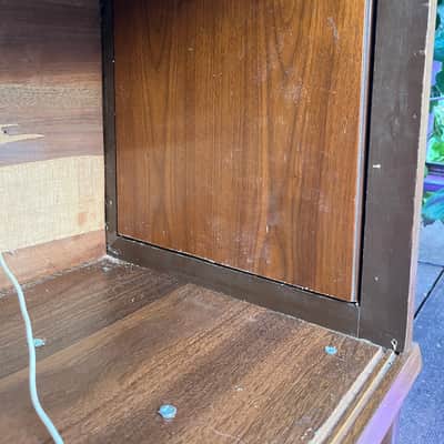 Rotary Connection 1x12 light up loaded guitar speaker cab on legs! Vintage 8 ohm speaker. Semi open. Quality hardwoods. Vintage MCM style. Paisley grill cloth. Heavy duty Switchcraft jack. 2026 - Wood image 21