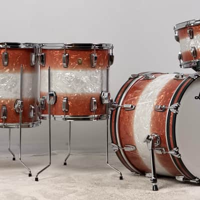 Ludwig 20/12/14/16" Classic Maple Two-Downbeat Outfit - Exclusive Fire Burst Pearl image 2