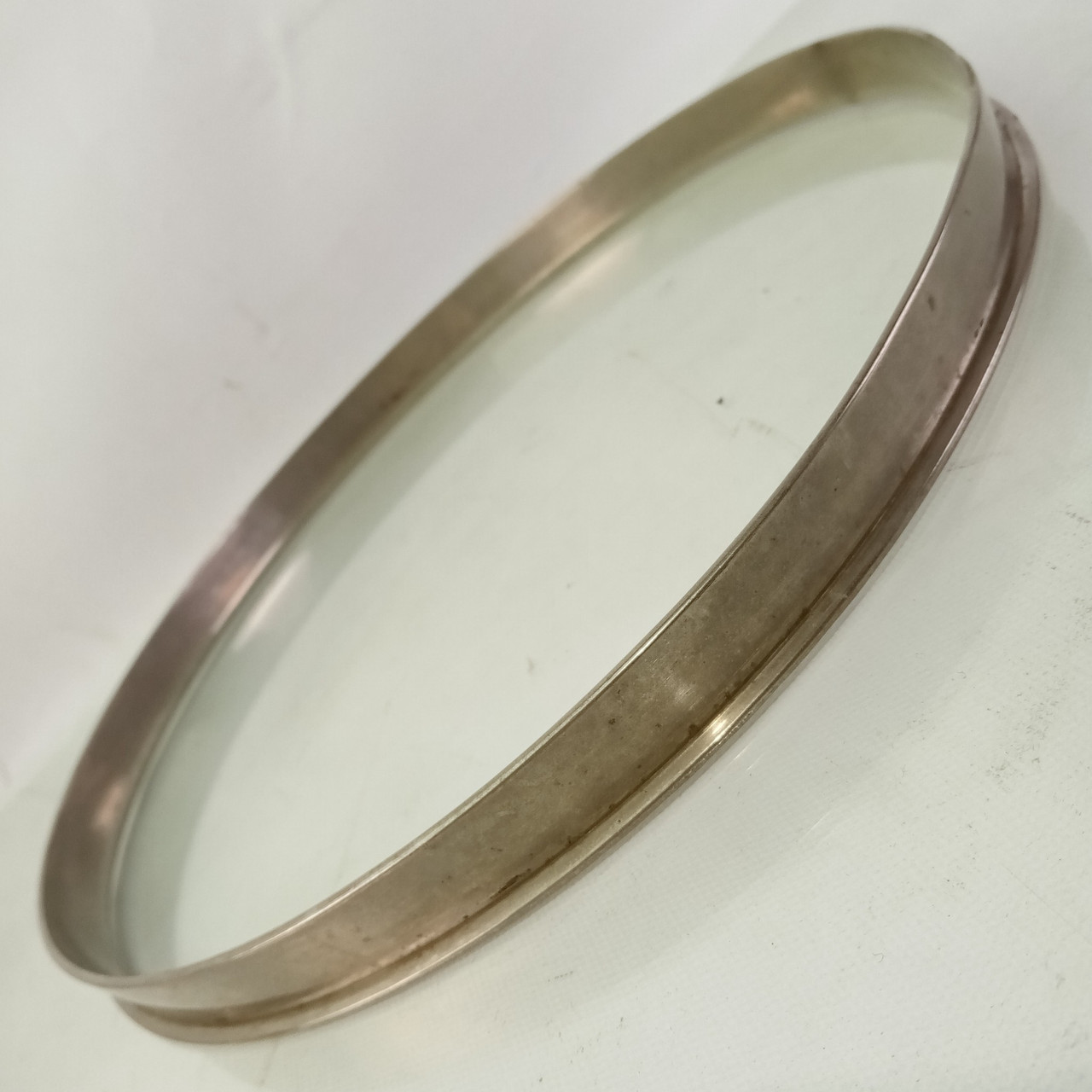 Leedy 11" Single-Flange Tom Drum NOB Batter Rim/Hoop Brass Nickel Vintage 2.3mm — main photograph