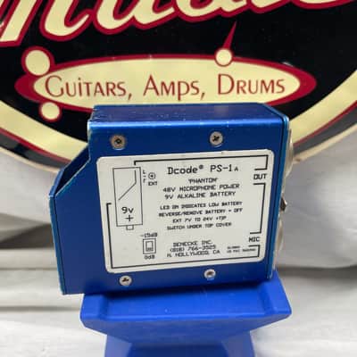 Denecke Dcode PS-1A PS-1 A Microphone Phantom Power Supply - Blue image 2