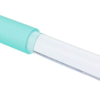 Singing Bowl Mallet Clear Acrylic Base Rubber Striker Mallet for Playing Quartz Crystal Singing Bowl with Bundle Pocket (Green) image 2