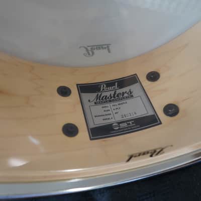 Pearl Masters MCT1455S/C448 MCT Series 5.5x14" Maple Snare Drum - White Marine Pearl image 7