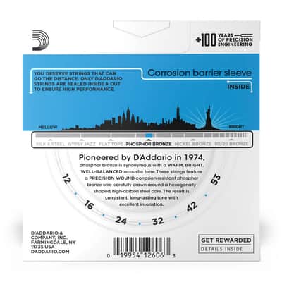 D'Addario EJ16-3D Phosphor Bronze LIGHT 12-53 3 Pack image 3