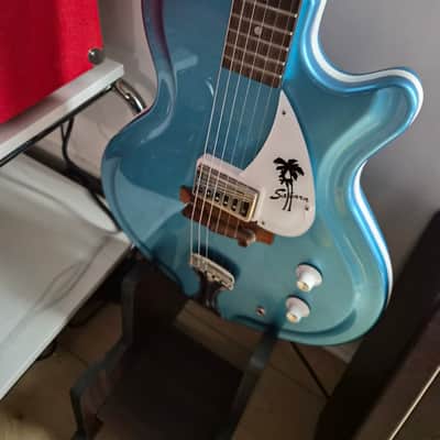 Supro 1570WB Sahara Single Pickup Americana Series Electric Guitar 2010s Wedgewood Blue Metallic image 2