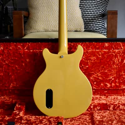 80’s Burny Japan Rock ’n Roll Version RTV-55 Les Paul Junior Double Cut in TV Yellow RARE Fernandes MIJ Japanese Vintage Lawsuit Fujigen JR DC Gibson image 10