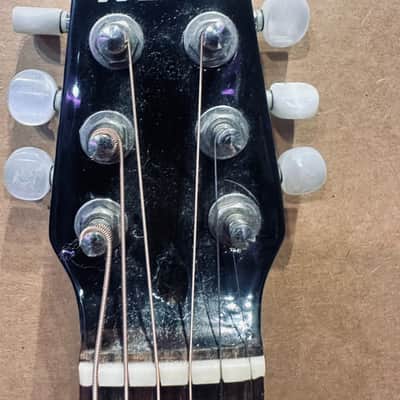 KLOS Carbon Fiber Travel Acoustic Guitar w/ Padded Case – Black – Used image 3