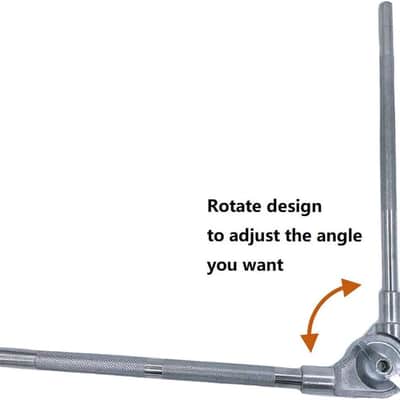 Cowbell Mount Holder Cowbell Mount with L-Rod and Drum Clamp, Adjustable Cowbell Percussion Mounting Bracket Arm Rod with Cowbell Drum Set Mounting Clamp Percussion Accessory Long image 3
