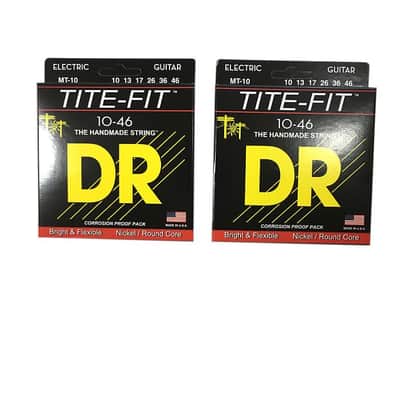 DR Guitar Strings 2-Pack Electric Tite-Fit 10-46 Medium Handmade USA