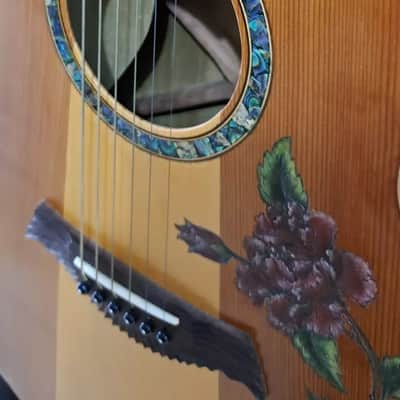 Blueberry Handmade Grand Concert Acoustic Guitar Floral Motif image 17