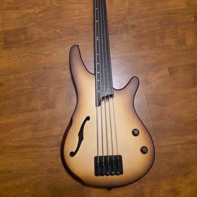 Ibanez SRH505F-NNF Bass Workshop Fretless Soundgear 2017 - Present - Natural Browned Burst Flat image 1