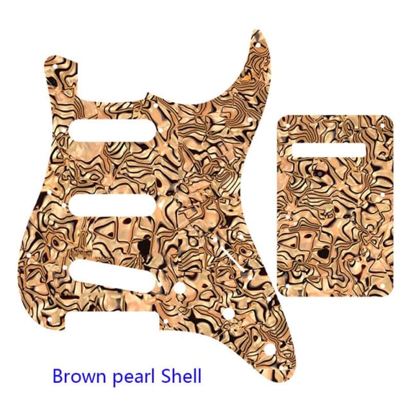 Guitar Pickguard With Back Plate Suit For USA/Mexico Fender Strat Standard SSS ST-Brown pearl Shell image 1