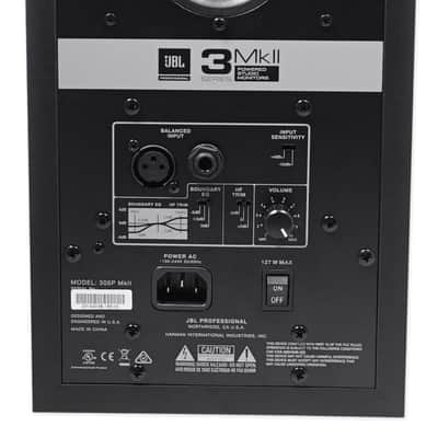 JBL 305P MkII 2-Way 5" Active Powered Nearfield Studio Monitors (Pair) (Open Box) - Black image 4