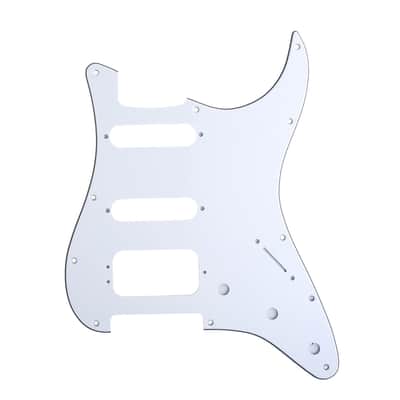 Brio 11-Hole Modern Style Strat HSS Pickguard for American Stratocaster White 3 Ply image 1