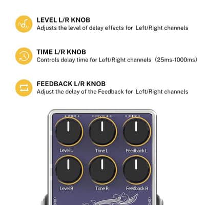 Tape Delay Guitar Effect Pedal, White Tape Stereo Tape Delay Transparent Boost True Bypass image 2