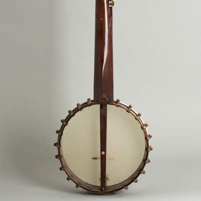 Minstrel Banjo (maker unknown), c. 1870, original black coffin case. image 2