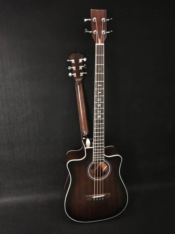 Busuyi Guitar 4 String Bass 6 String Lead Acoustic, Travel Acoustic Guitar with  Hard Case image 1