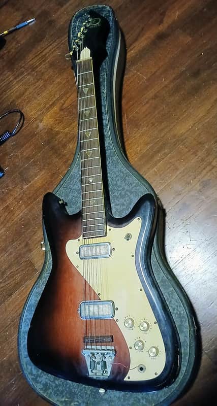 Vintage 1965 Kay Vanguard II K332 Guitar with Original Case image 1