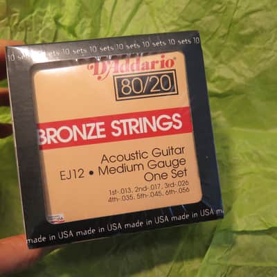 NEW BOX OF 10 SETS - D'addario strings 80/20 bronze acoustic guitar strings EJ12 .013 Medium gauge image 9