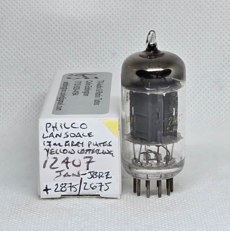Philco Lansdale JAN CBRZ 12AU7 Long Gray Plate, D Getter, Balanced (6.9%) Single NOS 12AU7A ECC82 image 1