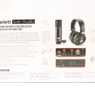 Focusrite Scarlett Solo 2nd Gen Studio Bundle with Headphones,Mic and Cable 2016 - 2018 - Black/Red image 2