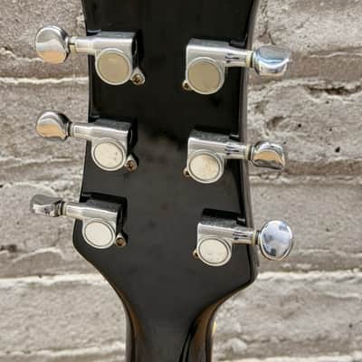 Vintage Teisco May Queen Electric Guitar - Black w/ F-Hole - Rare image 12