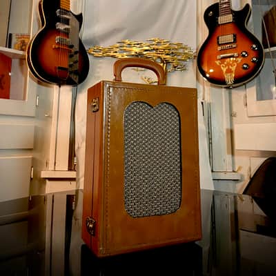 Rotary Connection  Mini portable 1x8 guitar speaker cab! Built inside carry case. Vintage 8 ohm speaker. Switchcraft jack.  Vintage danelectro inspired.   2026 - Tan image 1