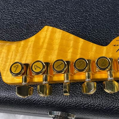 NEW! Fender Limited Edition Custom Deluxe AAA Flame Stratocaster - Hand Wound Pick-Ups - Gold Hardware - Aged Cherry Sunburst - 7.6lbs - Authorized Dealer - G07114 - WOW! image 16