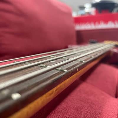 Hohner JJ Bass w/ Preamp Squier neck and Upgraded Bridge - Red Flame image 9