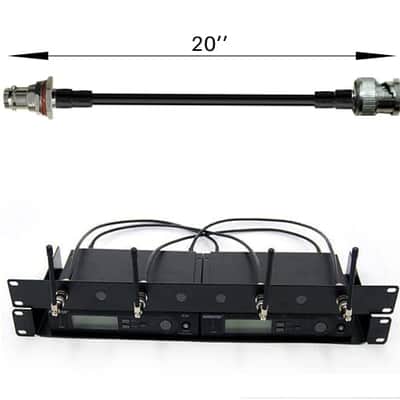 Antenna Extension Cable with BNC and Bulkhead Connector for Wireless Microphone Combination System, Lenght 20‘’ (4 Pack) image 2