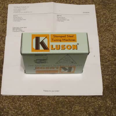 Kluson Deluxe Three on a side Button Machine Heads Silver/Cream New in Box image 3