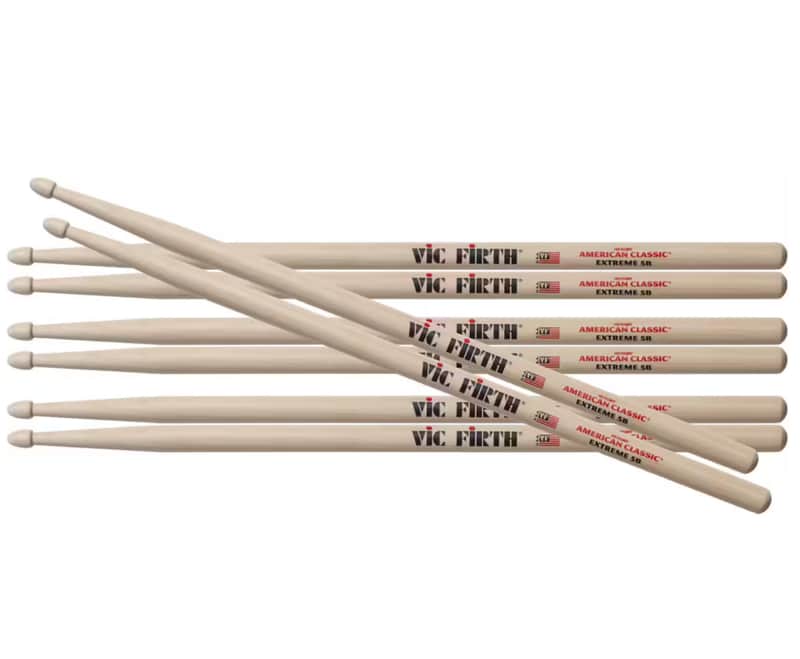 Vic Firth 5B Extreme Drum Sticks Hickory 4 Pairs For 3 Value Pack VF-X5B image 1