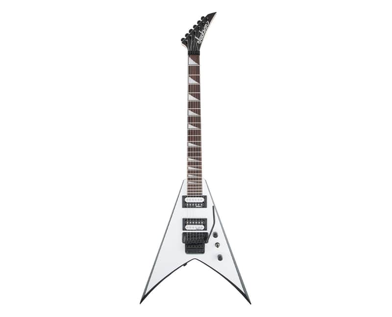 Used Jackson JS32 JS Series King V Electric Guitar - White w/Black Bevels image 1