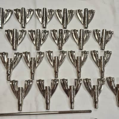 Vintage 1940s-50s WFL Ludwig Bass Drum 10-Lug Single Tension T-Rod Claw Set image 5