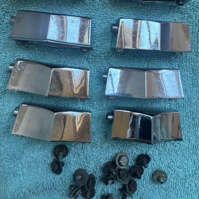 Fibes Lot of 8 Floor or Mounted Tom Bass Drum Lugs with 16 Mount Screws 70s - Chrome image 5
