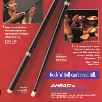 Ultra Rare Vintage Easton Ahead Matt Sorum Signature Drumsticks (Guns N’ Roses Era, Early 1990s) image 2
