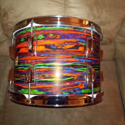 Ludwig 9X13 TOM LATE 70'S EARLY 80'S - PSYCHEDELIC RED WRAP image 3