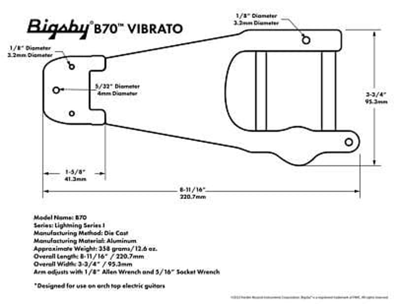 Bigsby B70G Vibrato Tailpiece “ Gold Finish, Licensed | Reverb