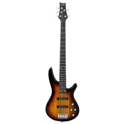 GIB 5-String Electric Bass Guitar – Full Size, Right-Handed, Sunset Finish w/ Gig Bag & Accessories image 2